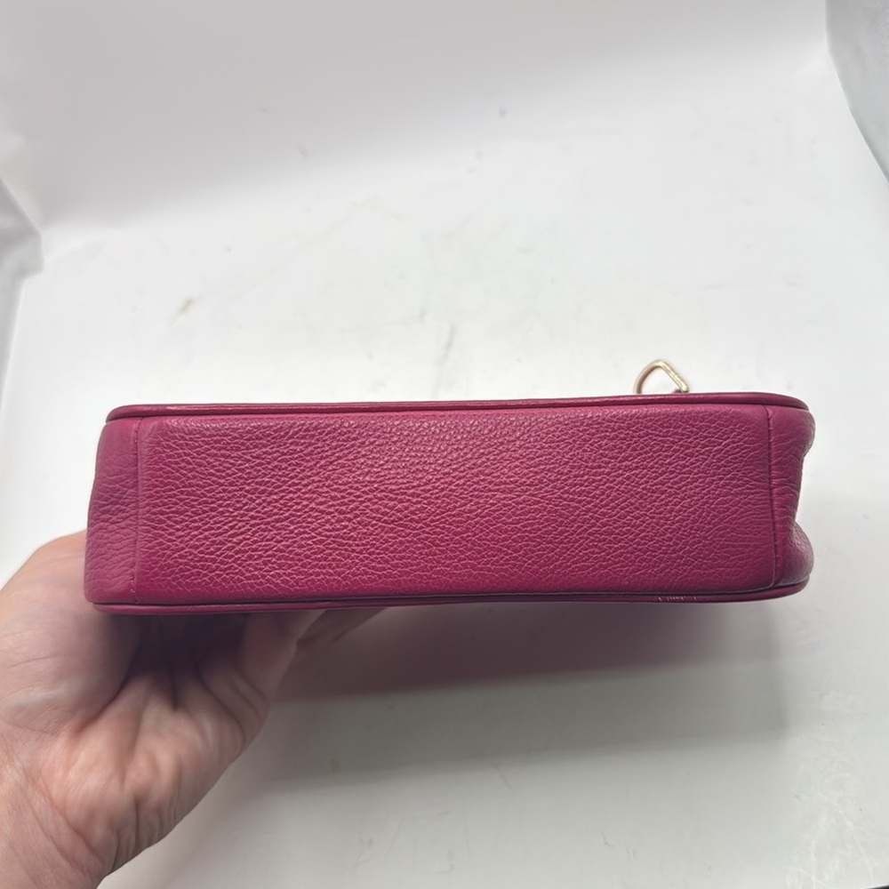 Coach Nolita Shoulder Bag Wristlet Clutch Baguette Purse Pink Pebble Leather - Picture 4 of 16